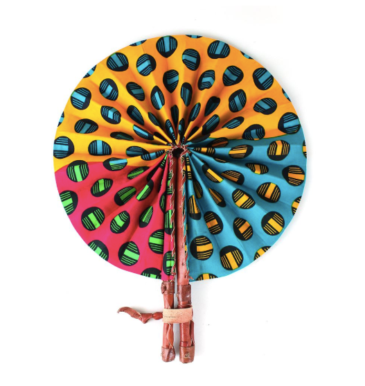 Multicolored Folding Hand Fan - Harambee Crafts 