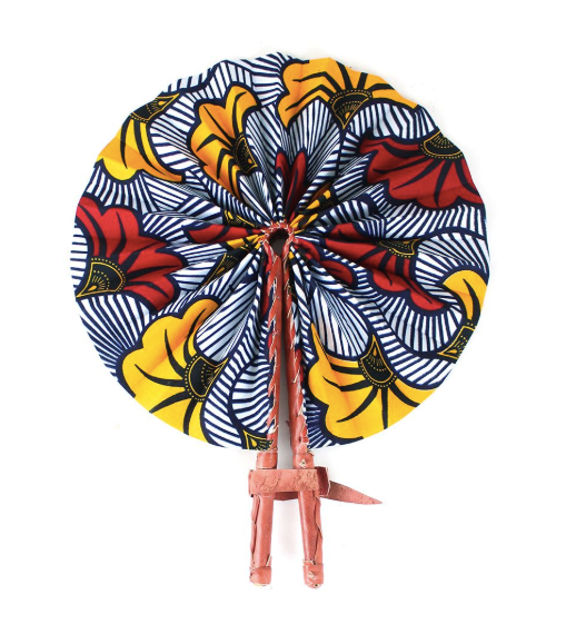 Red and Yellow Folding Hand Fan - Harambee Crafts 