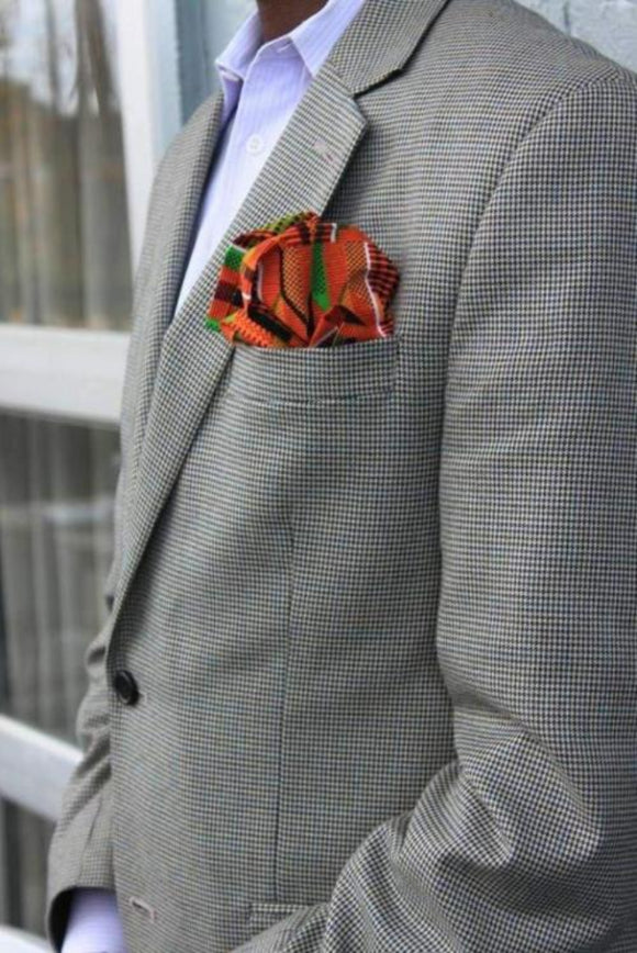 CLASSIC KENTE MEN'S POCKET SQUARE - Harambee Crafts 