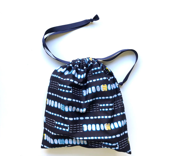 Indigo and Yellow Travel Bag - Harambee Crafts 